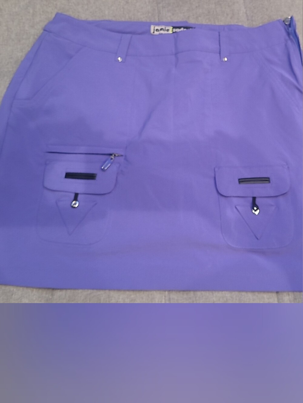 Lavender Purple Mini SkORT with Front Flap Pockets.